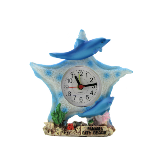 CL6507 PANAMA CITY BEACH STARFISH DOLPHIN CLOCK