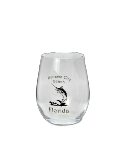 DG0040 PANAMA CITY BEACH MARLIN ROUND GLASS
