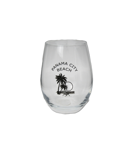 DG0050 PANAMA CITY BEACH PALM ROUND GLASS