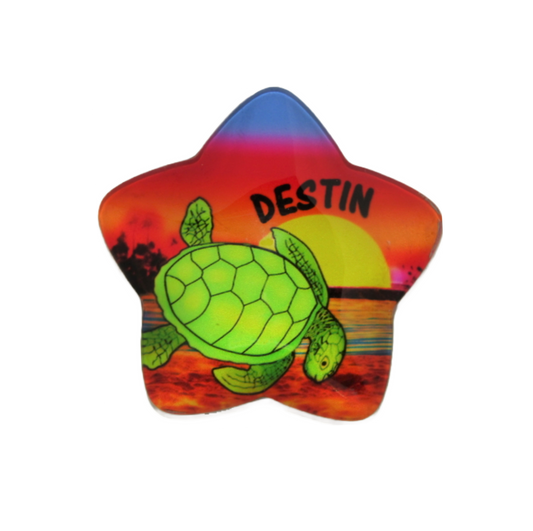 GM0306 DESTIN STAR GLASS MAGNET TURTLE