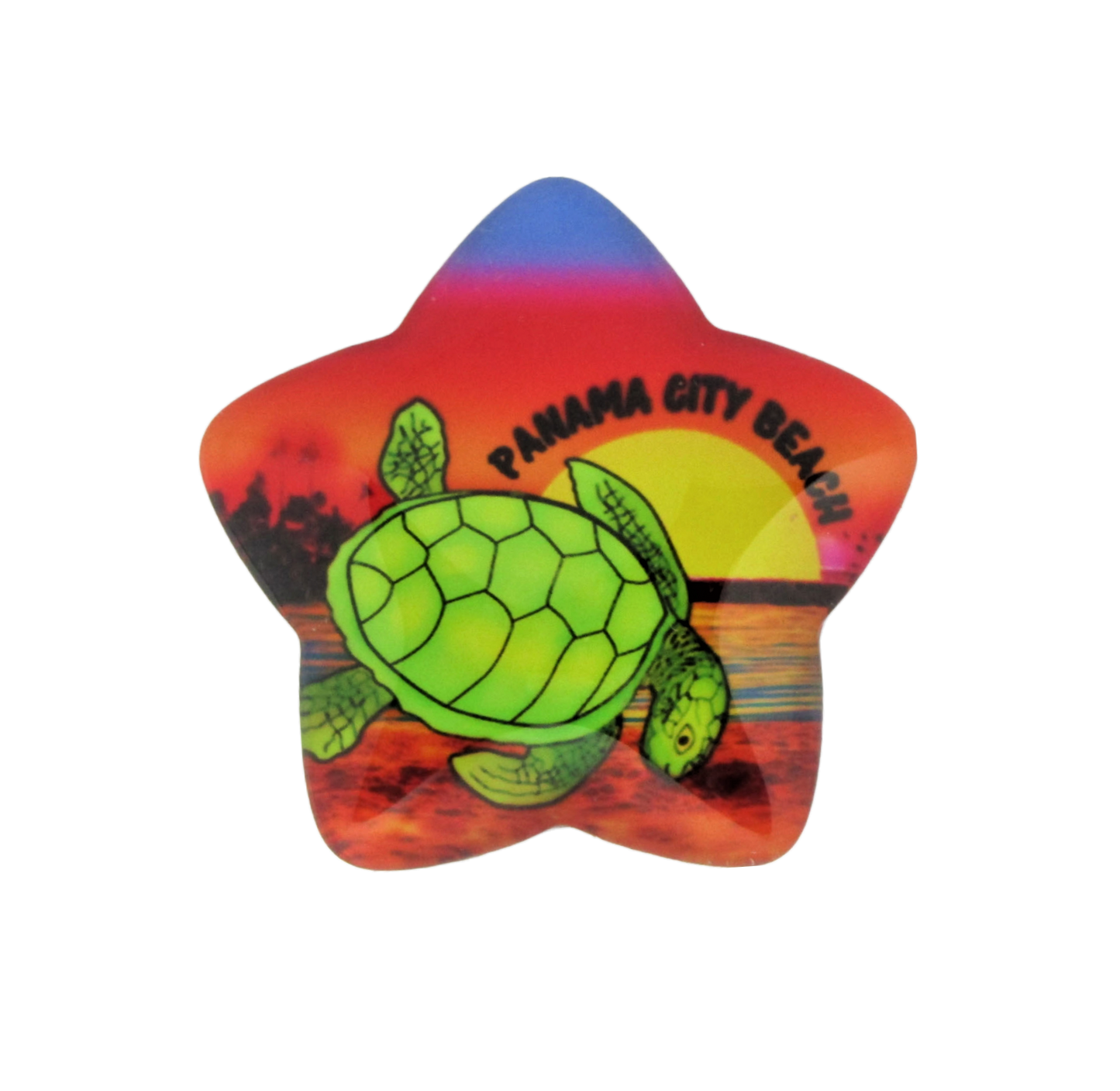 GM0406 PANAMA CITY BEACH STAR GLASS MAGNET TURTLE
