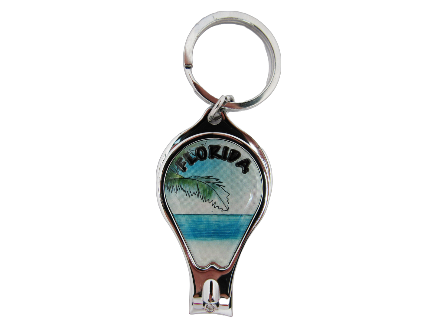 MK1124 FLA METAL KEYCHAIN NAIL CUTTER BEACH SCENE