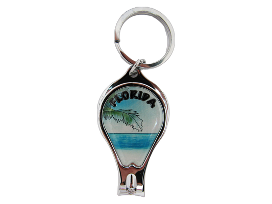 MK1124 FLA METAL KEYCHAIN NAIL CUTTER BEACH SCENE