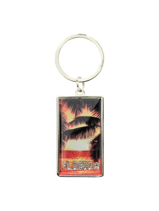 MK1130 FLORIDA METAL KEYCHAIN SUNSET
