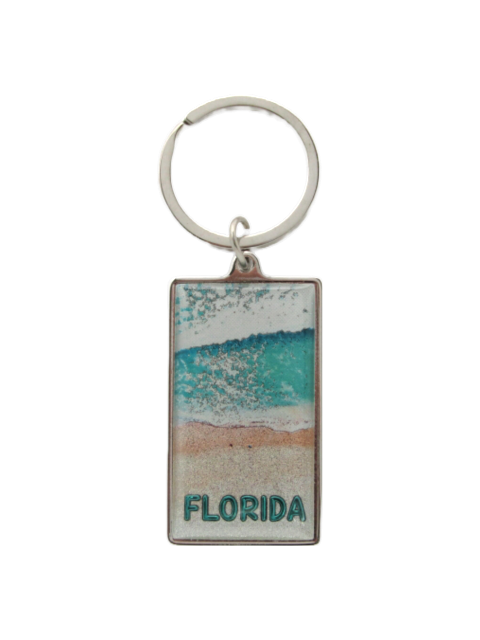 MK1131 FLORIDA METAL KEYCHAIN BEACH SCENE