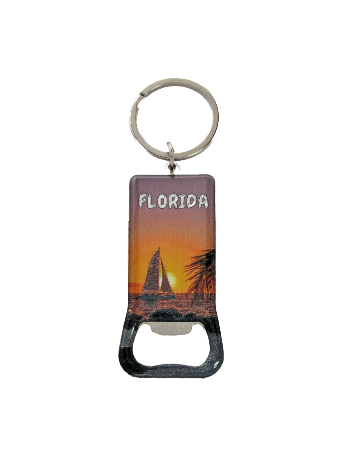 MK1133 FLORIDA BOTTLE OPENER KEYCHAIN SAILBOAT SUNSET