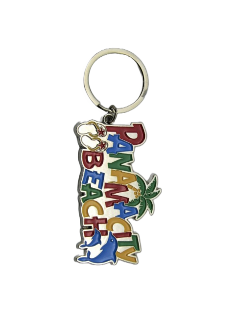 MK1411 PANAMA CITY BEACH METAL KEYCHAIN