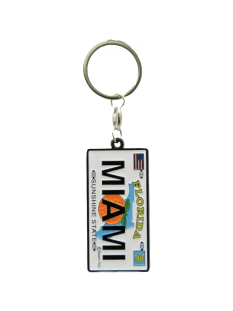 MK1502 MIAMI LICENSE PLATE METAL KEYCHAIN