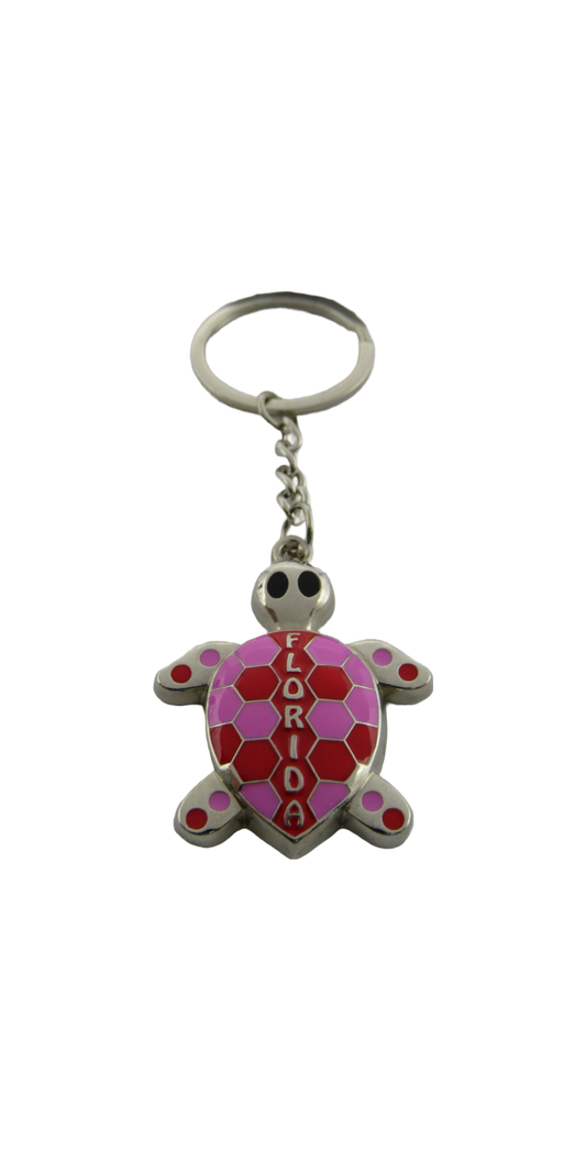 MK1143 FLA METAL PINK TURTLE SHAPE KEYCHAIN