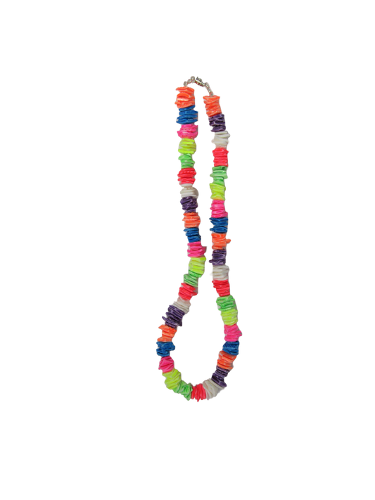 NK0007 NECKLACE RAINBOW PUKA SHELL