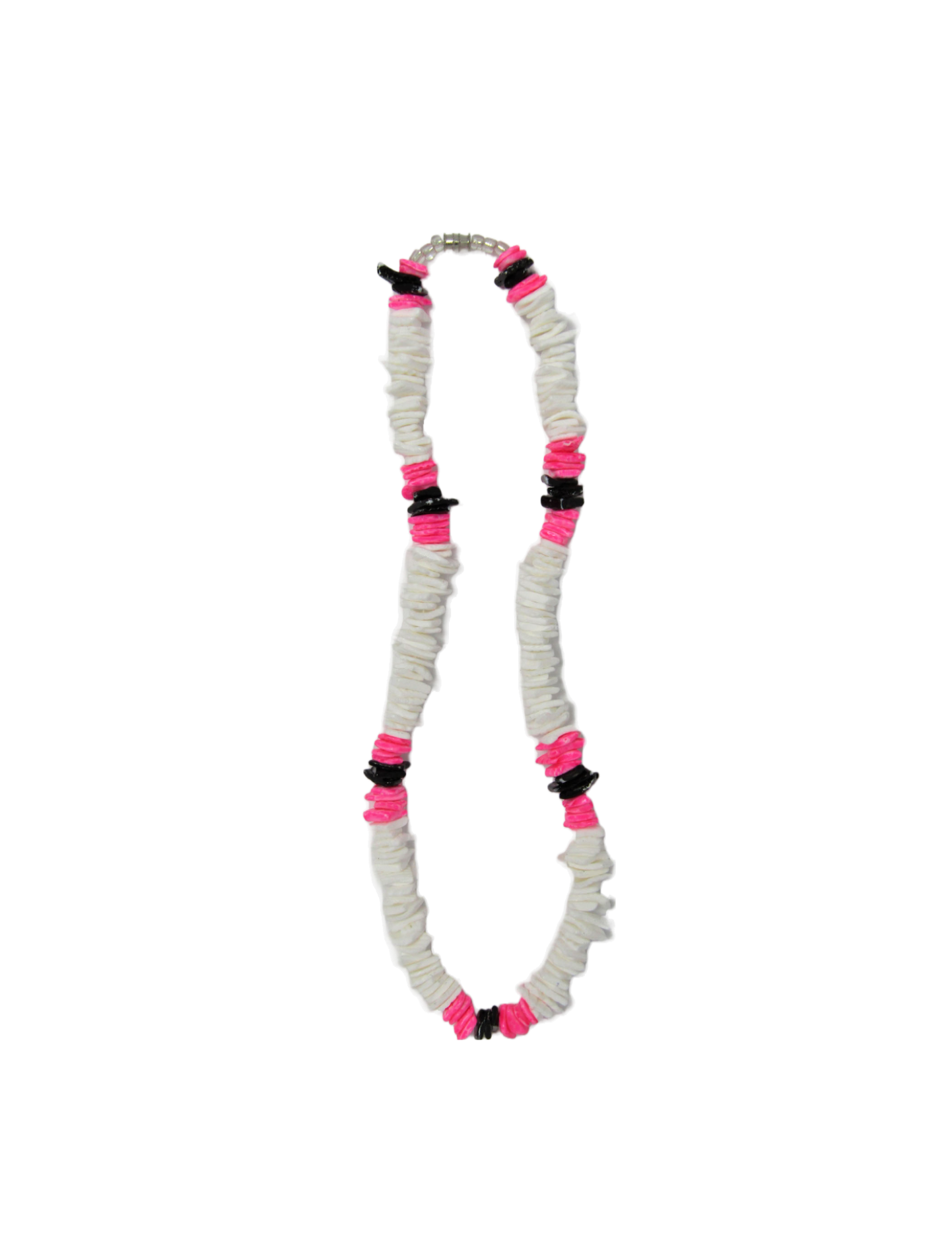NK0023 NECKLACE WHITE ROSE W/PINK/BLACK COMBO