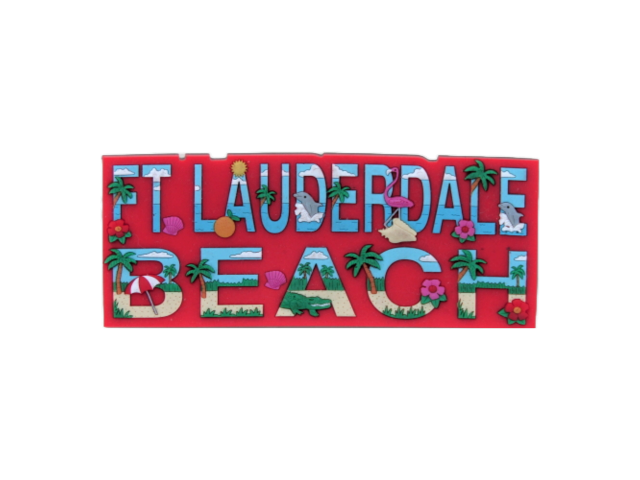 RM0171 FT. LAUDERDALE BEACH LETTERS RED