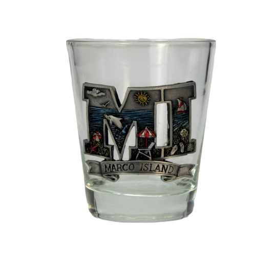SG4501 MARCO ISLAND SHOT GLASS INITIALS
