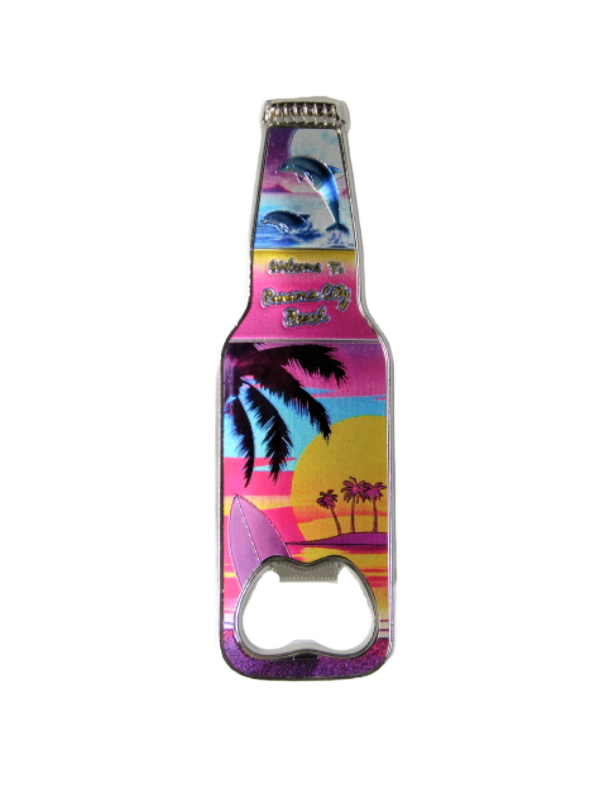 BM1405 PANAMA CITY BEACH PALM SUNSET BOTTLE OPENER