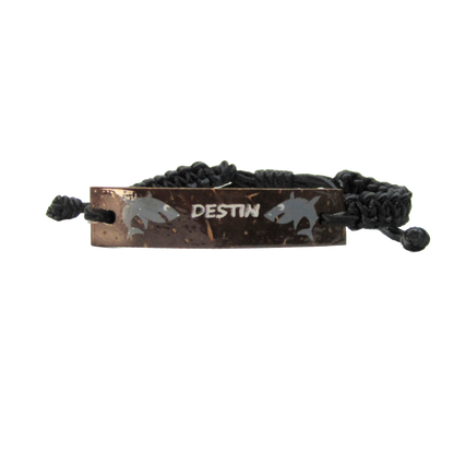 BR0200 BRACELET BLACK CORD W/SHARK DESTIN