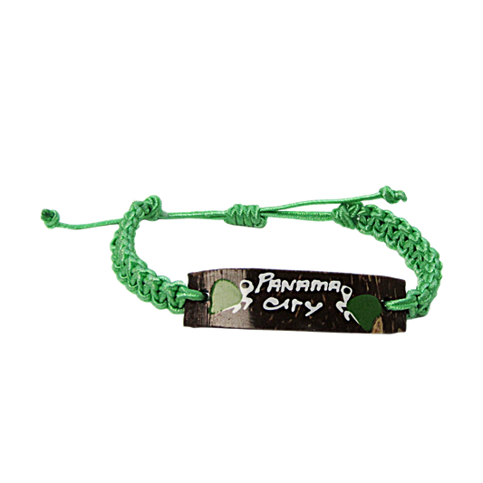 BR0305 BRACELET PCB GREEN MACRAME