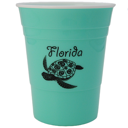 DC0003  PARTY CUP TEAL TURTLE