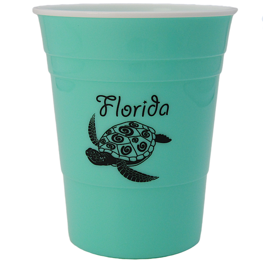 DC0003  PARTY CUP TEAL TURTLE