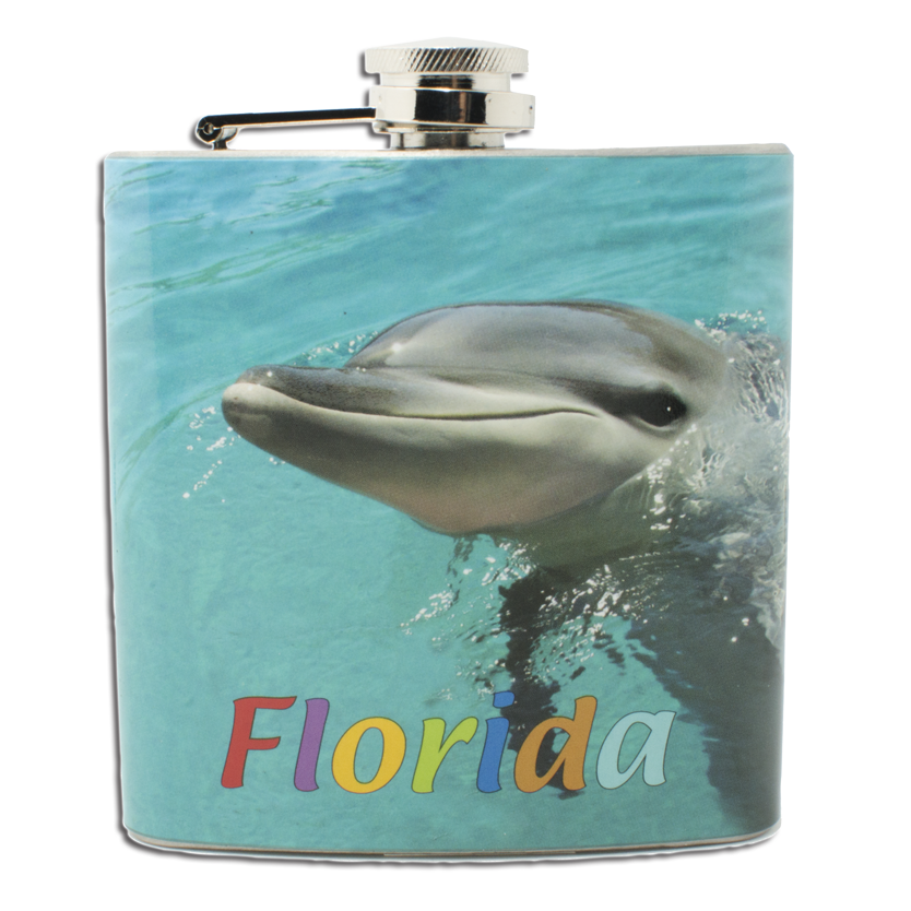 HF3502 HIP FLASK  FLORIDA DOLPHIN