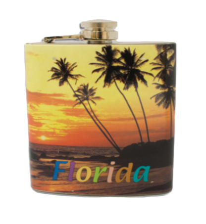 HF3503 HIP FLASK  FLORIDA SUNSET