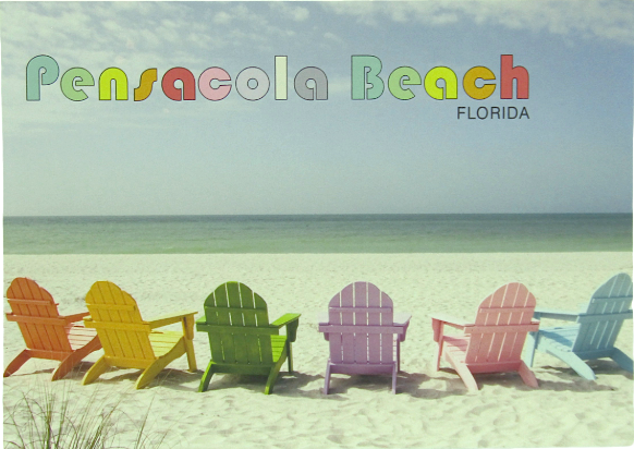 LP0912 PENSACOLA BEACH COLORFUL CHAIRS