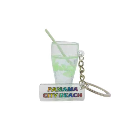 MK1101B PANAMA CITY BEACH DANGLE CLEAR CUP GREEN FLOATING HEARTS