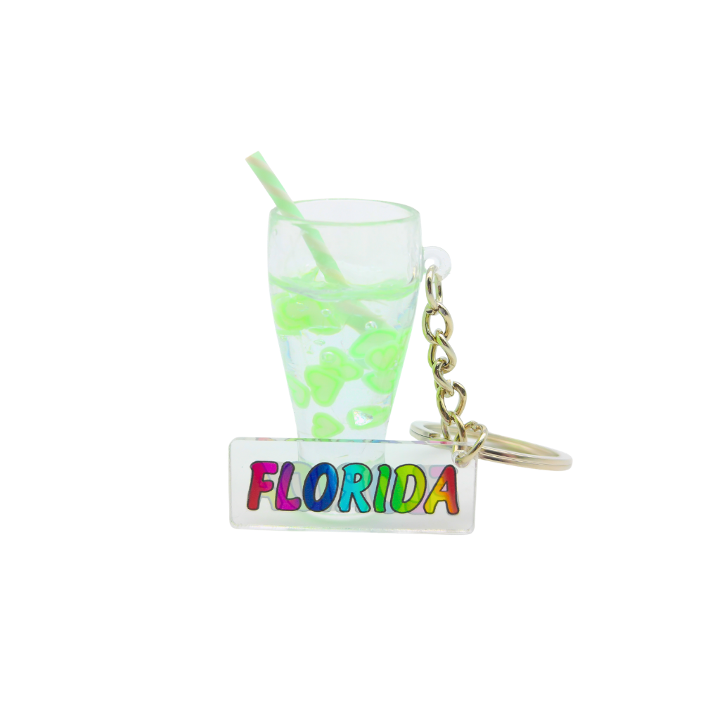 MK1101 FLORIDA DANGLE CLEAR CUP GREEN FLOATING HEARTS