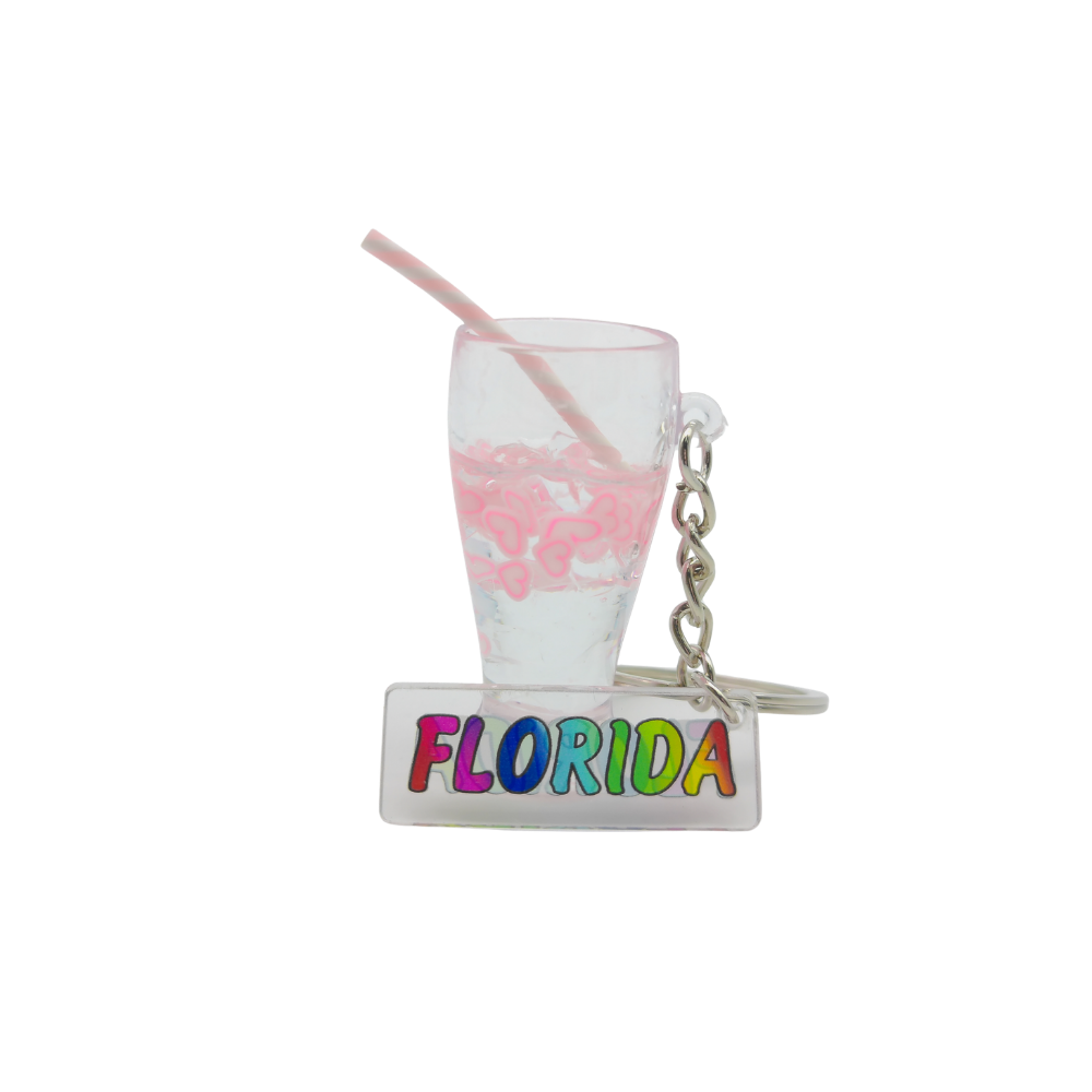 MK1102 FLORIDA DANGLE CLEAR CUP PINK FLOATING HEARTS