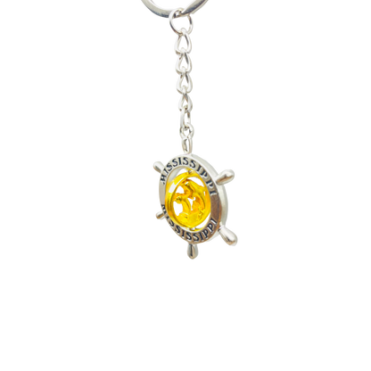 MK1163 MISSISSIPPI SHIPWHEEL KEYCHAIN