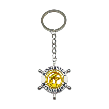 MK1163 MISSISSIPPI SHIPWHEEL KEYCHAIN