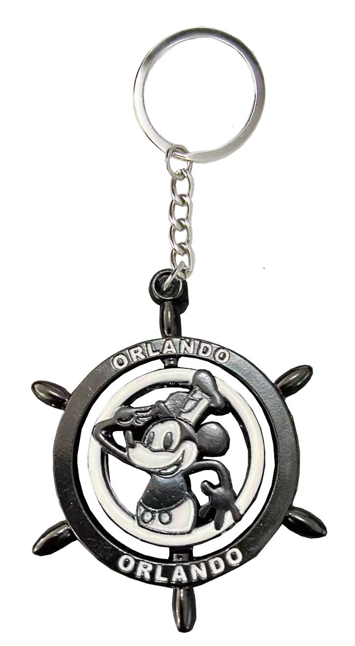 MK1178 ORLANDO STEAMBOAT WILLIE SHIPWHEEL KEYCHAIN