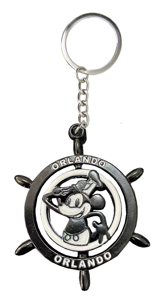 MK1178 ORLANDO STEAMBOAT WILLIE SHIPWHEEL KEYCHAIN