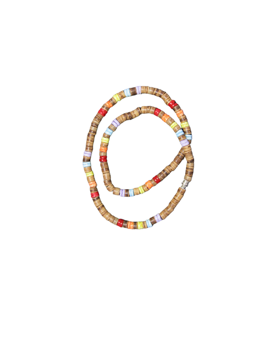 NK0005 NECKLACE MULTI RED/YELLOW/BLUE