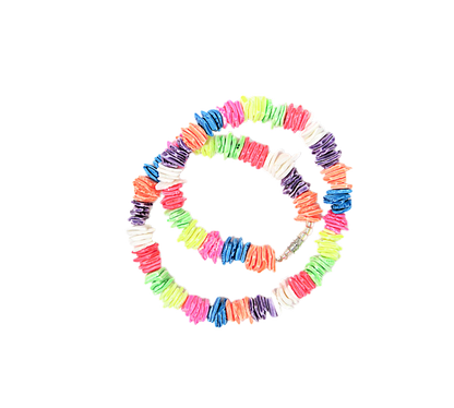 NK0007 NECKLACE RAINBOW PUKA SHELL