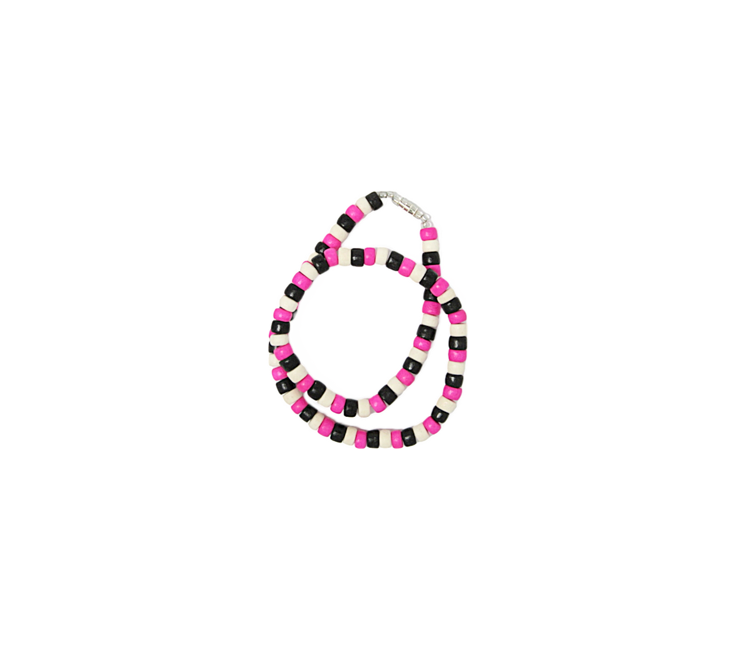 NK0008 NECKLACE BLACK/PINK/WHITE