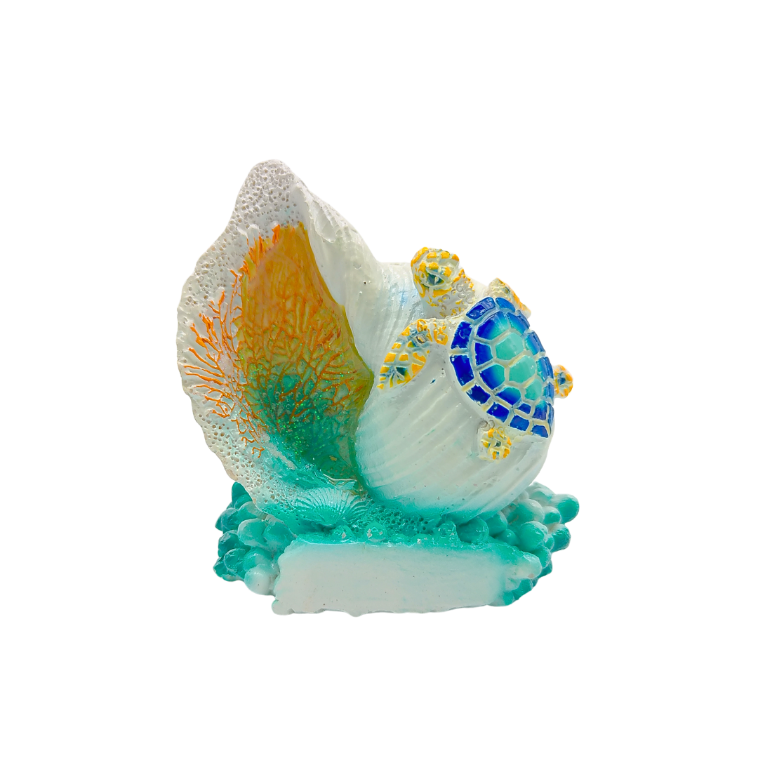 FIG5027 SHELL WITH TURTLE ORNAMENT