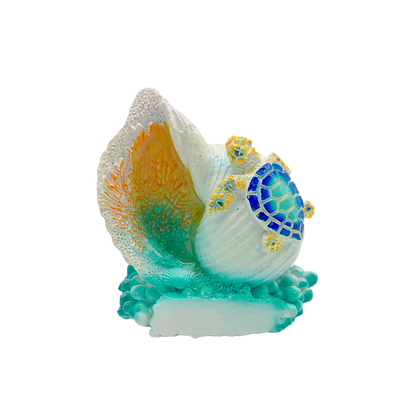 FIG5027 SHELL WITH TURTLE ORNAMENT
