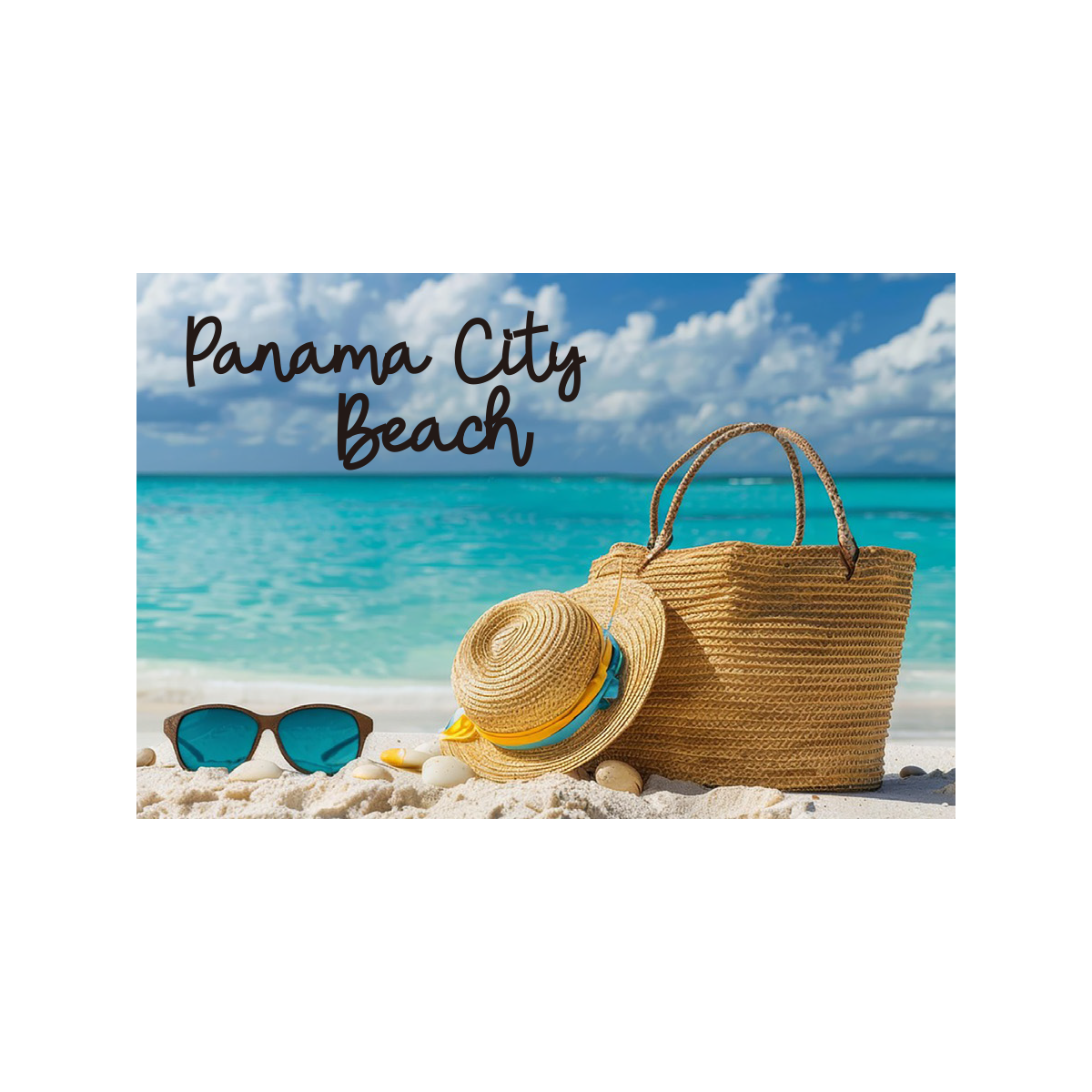 PM0533B PANAMA CITY BEACH SUNGLASS/HAT ON BEACH