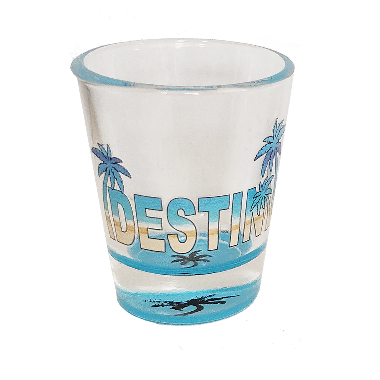 SG1003A DESTIN BLUE BOTTOM SHOT GLASS