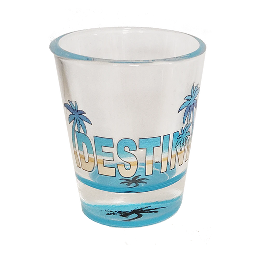 SG1003A DESTIN BLUE BOTTOM SHOT GLASS