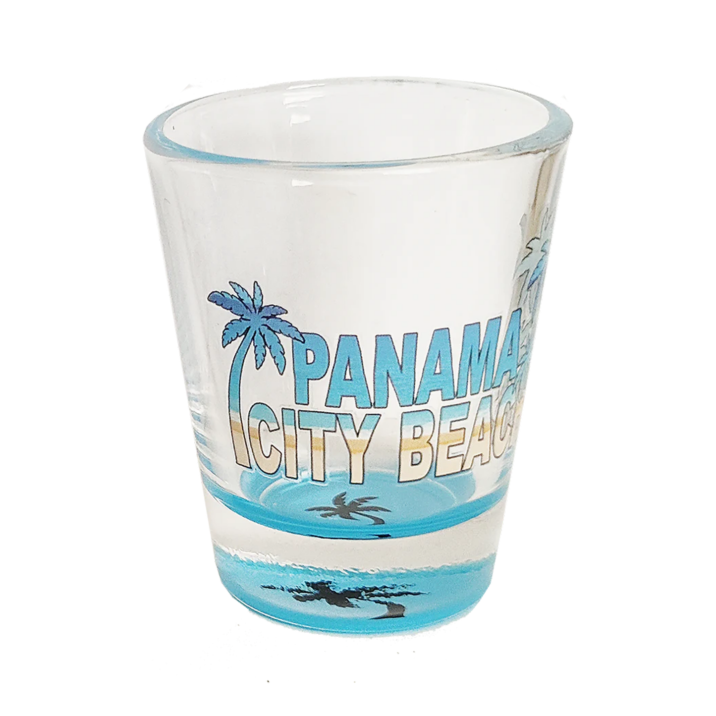 SG1003B PANAMA CITY BEACH BLUE BOTTOM SHOT GLASS