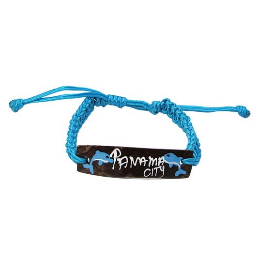 BR0302 BRACELET PCB BLUE MACRAME