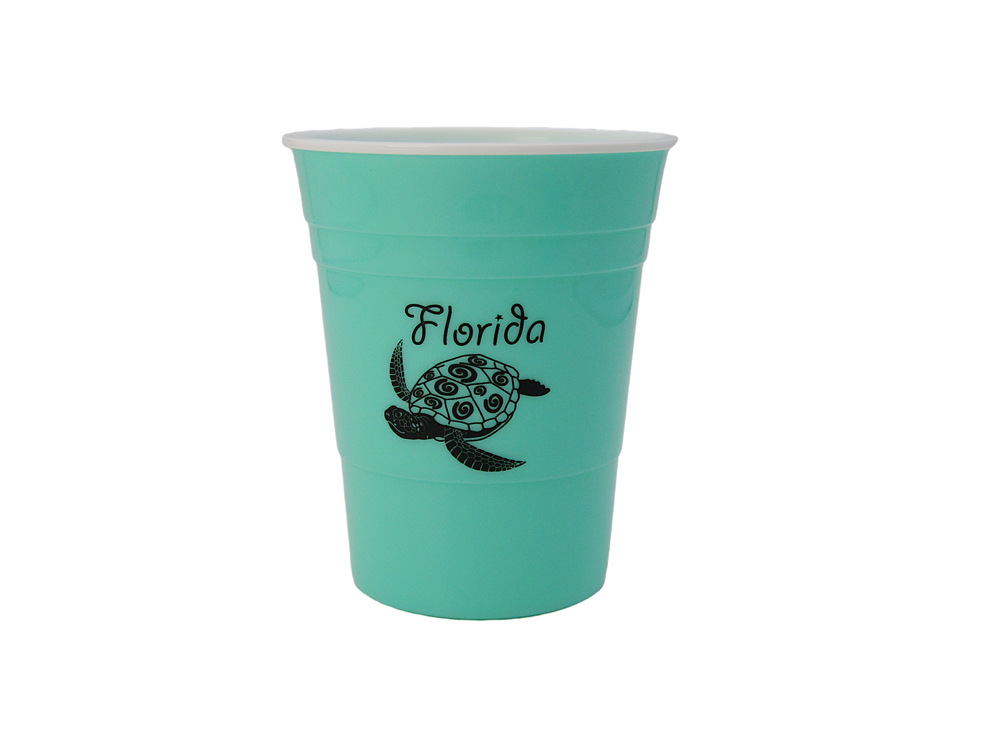 DC0003  PARTY CUP TEAL TURTLE