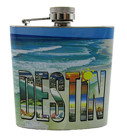 HF3507 HIP FLASK DESTIN LETTERS