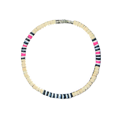AN0001 CLAM ANKLET WHITE, BLUE, PINK