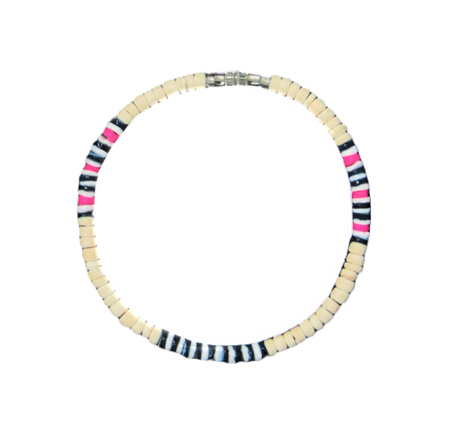 AN0001 CLAM ANKLET WHITE, BLUE, PINK
