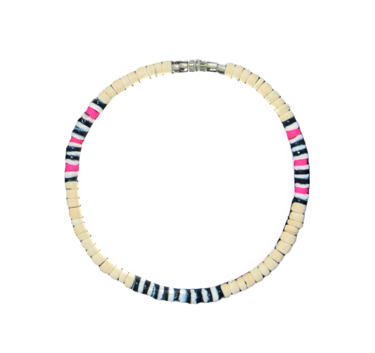 AN0001 CLAM ANKLET WHITE, BLUE, PINK