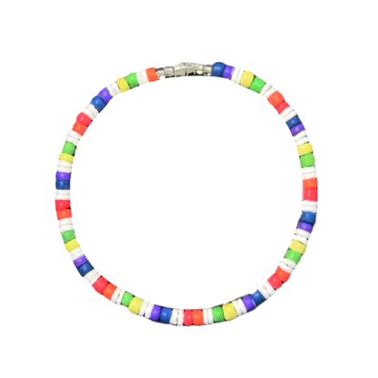 AN0002 CLAM ANKLET WHITE, BLUE,RED,YELLOW