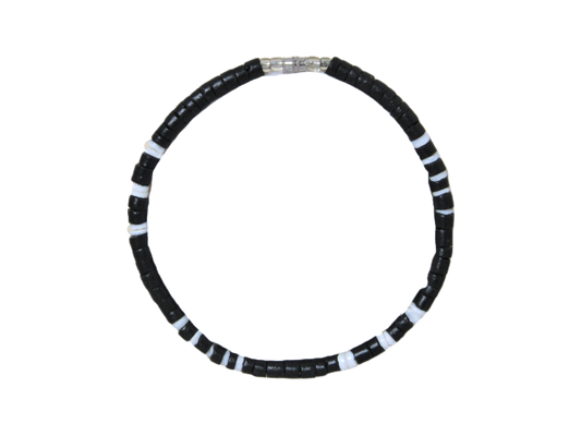 AN0003 CLAM ANKLET BLACK, WHITE