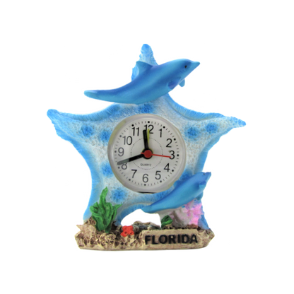 CL6505 FLORIDA STARFISH DOLPHIN CLOCK